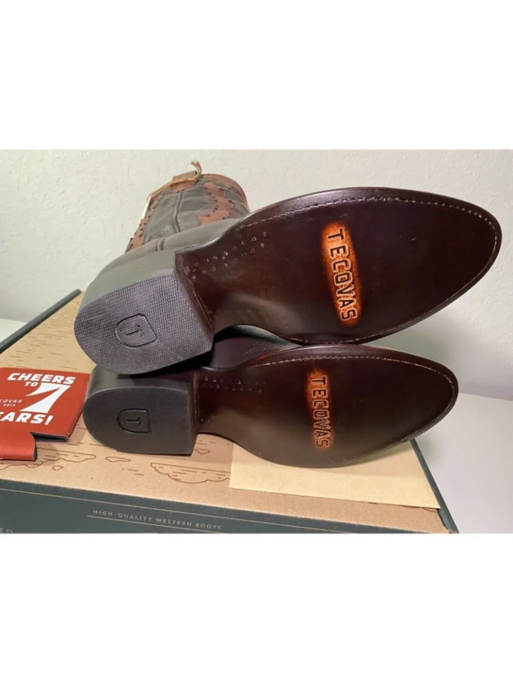 Tecovas Birthday Boot VII Limited Ed. Western Cowboy Boots Dark Chocolate Deer - Picture 9 of 16